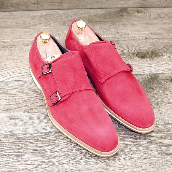 * NIB * $495 Nordstrom ZELLI Italia 11 M Red Goatskin Suede * add $15 Trees main image 4